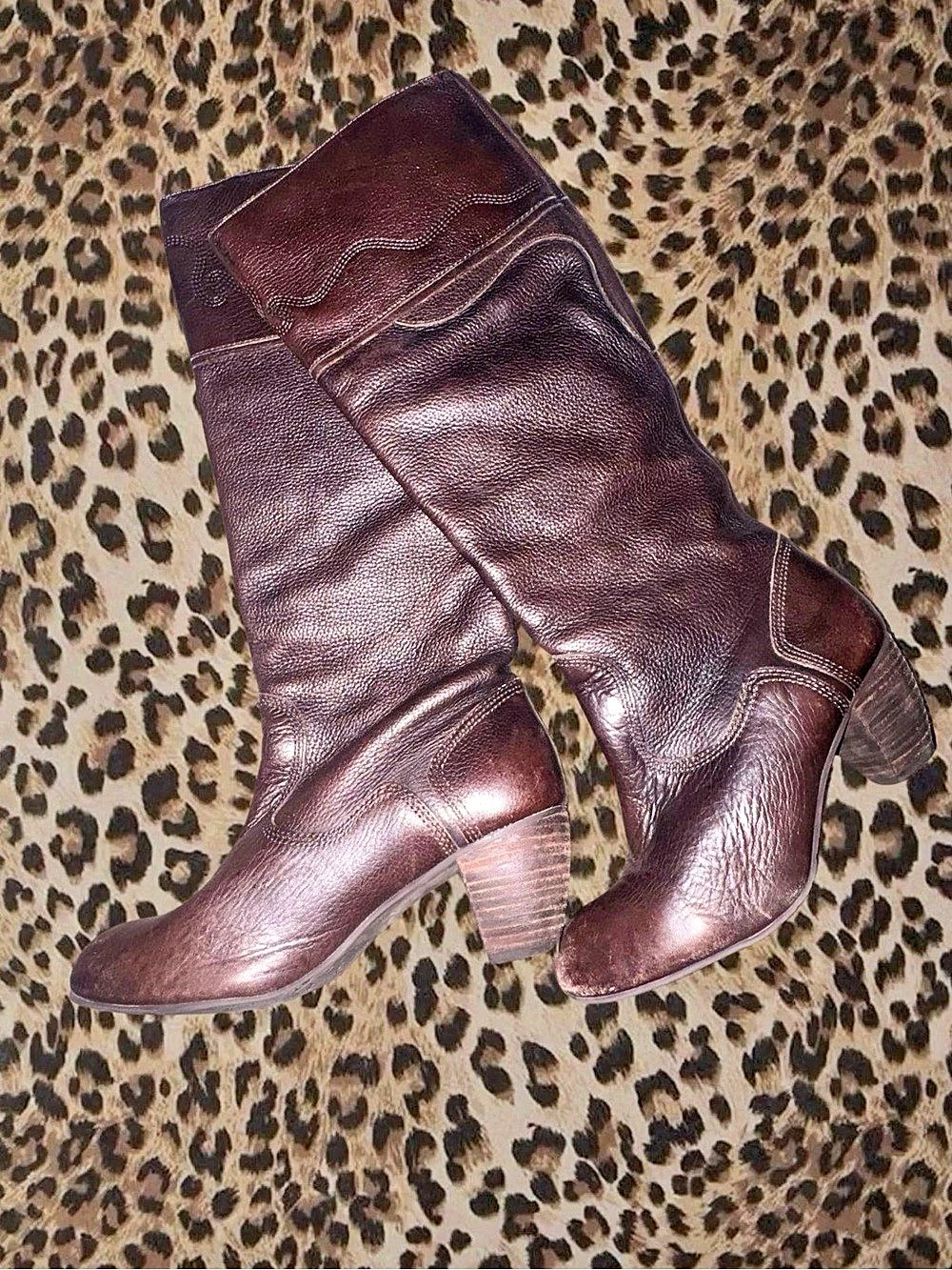 Vogue Brown Heeled Boots US 7.5 NWT